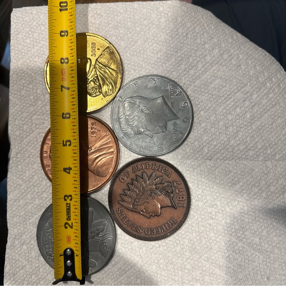 Giant 3” Assorted Collectible Coin diecasts. Metal. Collectors items